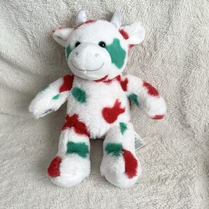 Build A Bear Green Red Christmas Cow Plush Stuffed Animal 16" Holiday 2022